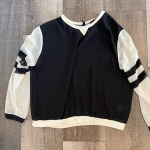 Black and White Divided Blouse